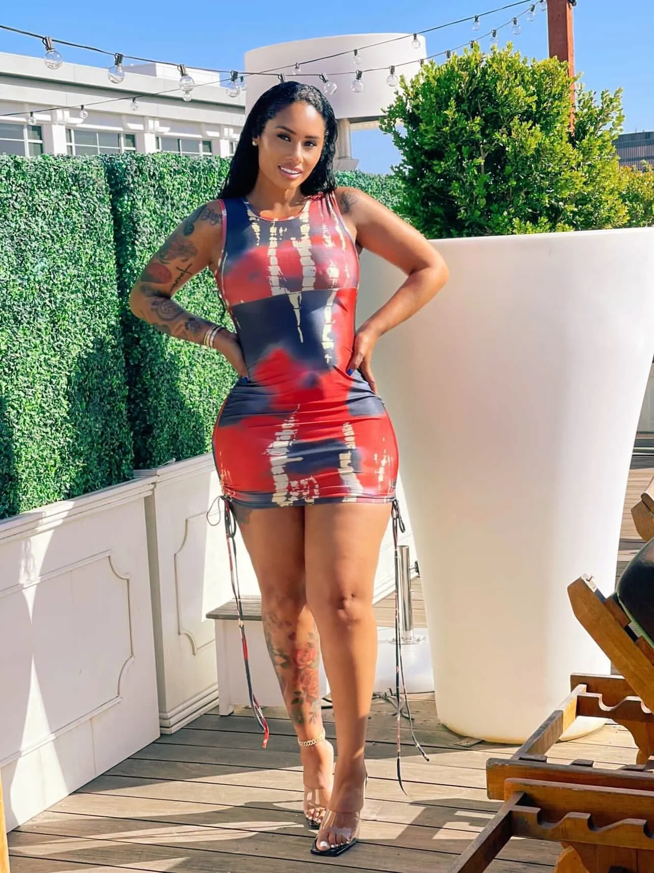100 Degrees Body- Con adjustable Dress
