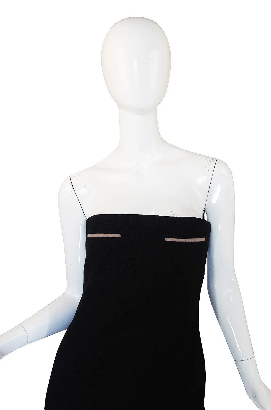 1980s Geoffrey Beene Graphic Strapless Dress