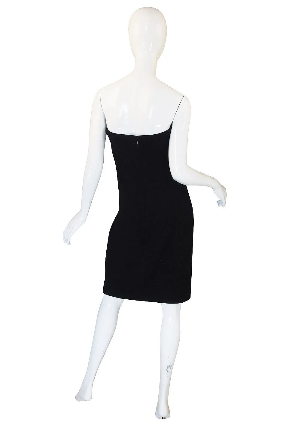 1980s Geoffrey Beene Graphic Strapless Dress