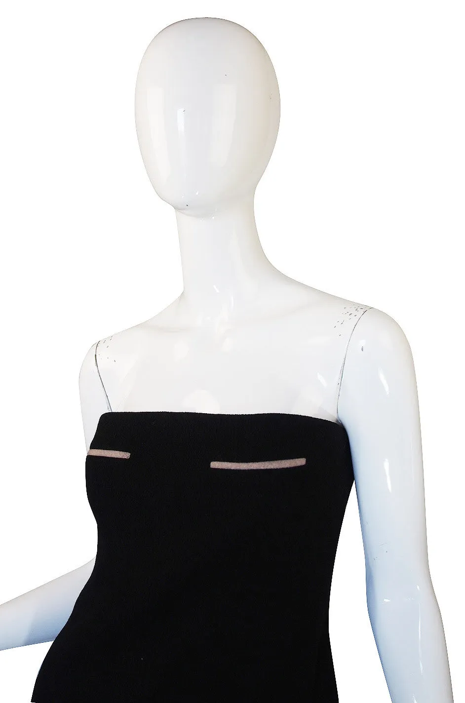 1980s Geoffrey Beene Graphic Strapless Dress