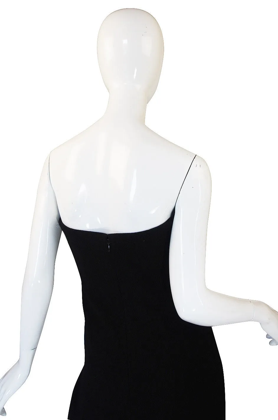 1980s Geoffrey Beene Graphic Strapless Dress