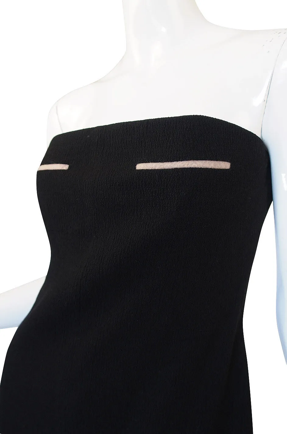 1980s Geoffrey Beene Graphic Strapless Dress