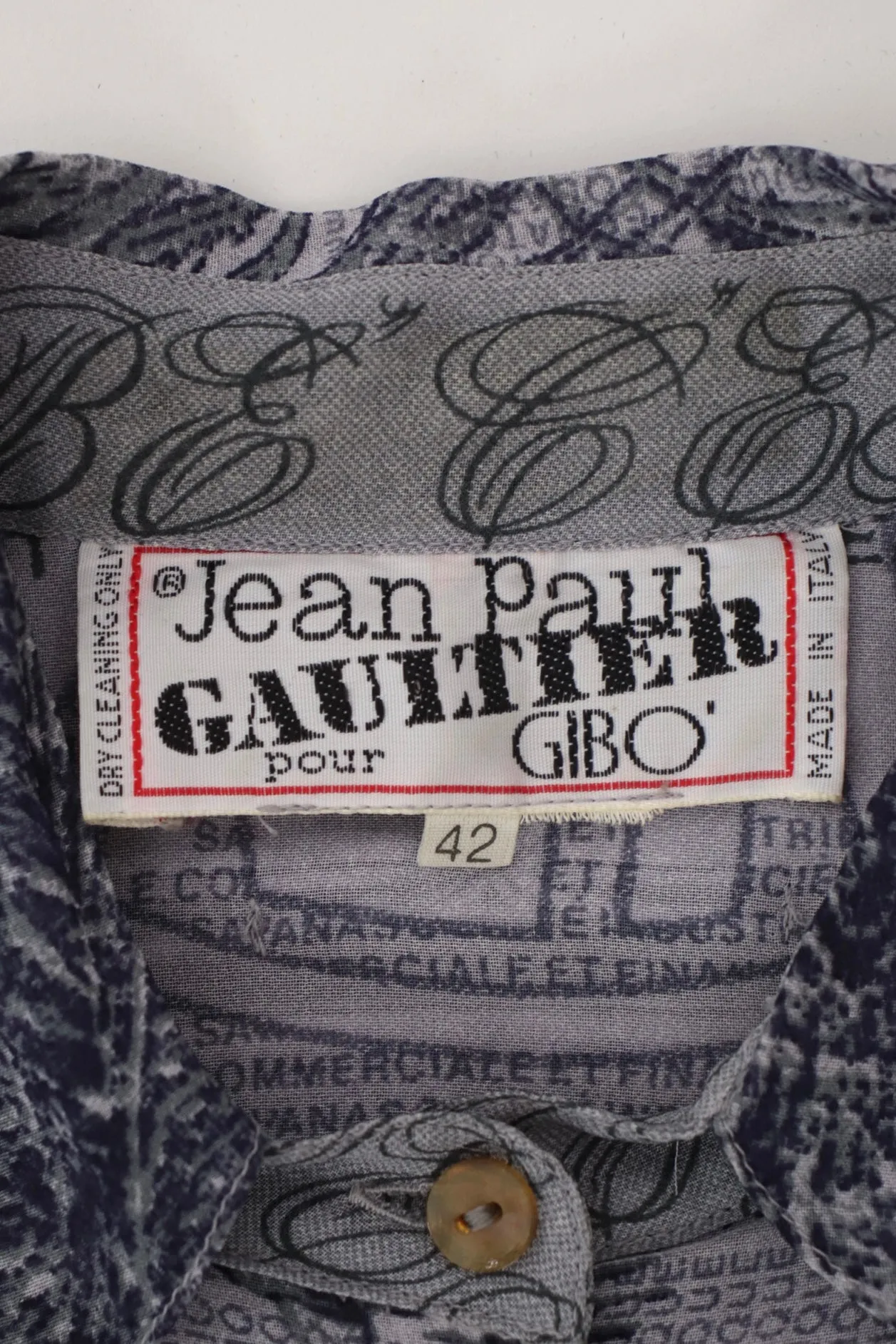 1986 Jean Paul Gaultier Pour Gibo Savana Shirt