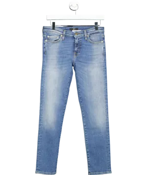 7 For All Mankind Blue The Skinny Slim Illusion Santa Monica UK 8