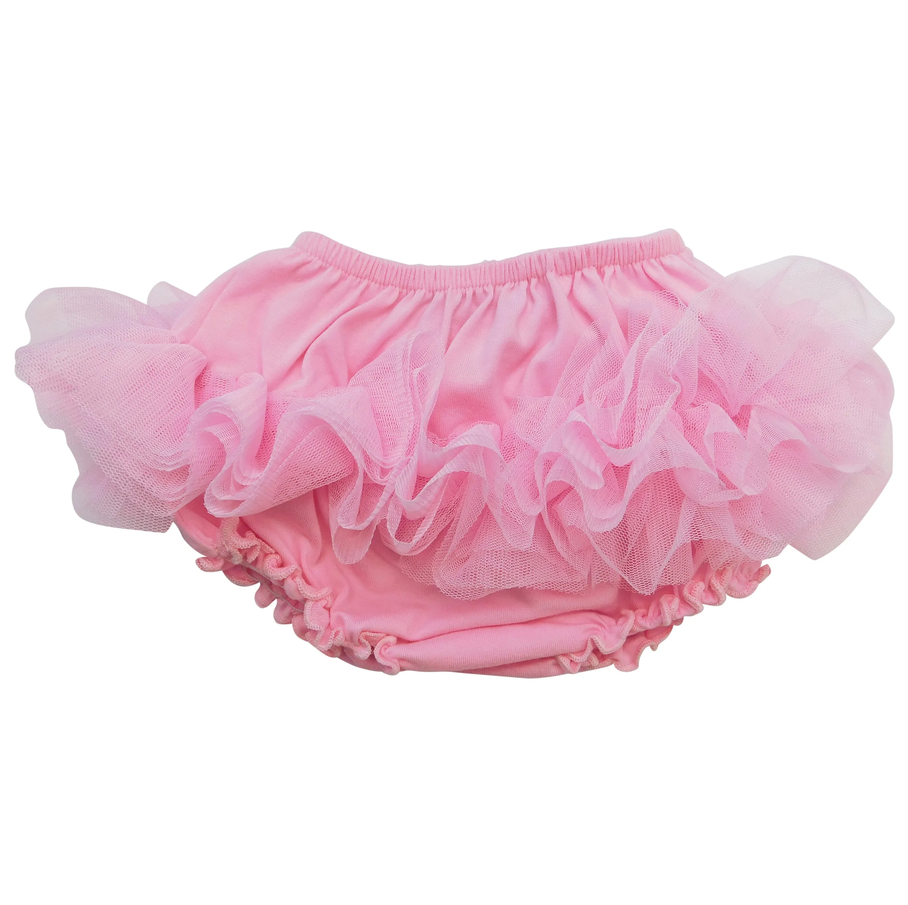 AnnLoren Girls Pink Tutu Ruffled Butt Bloomer Baby/Toddler Diaper Cover