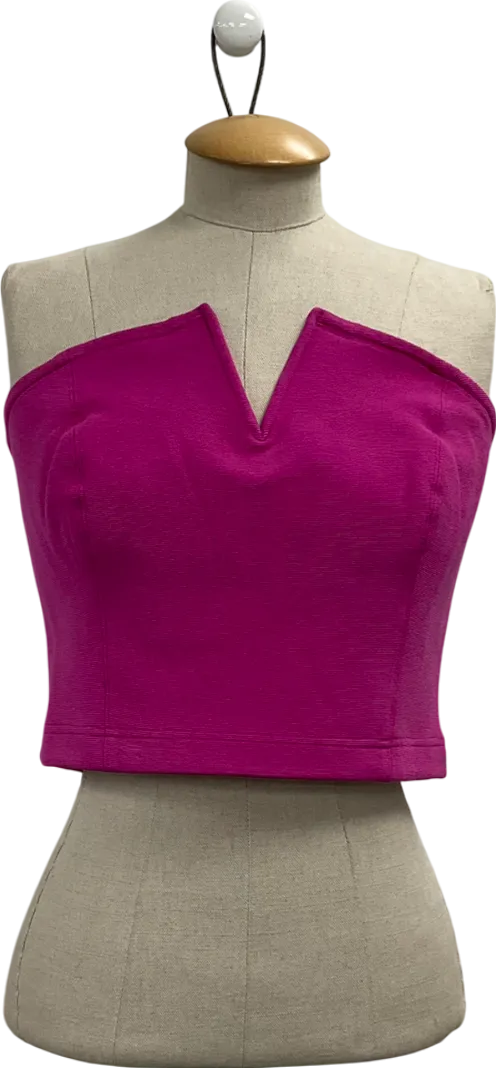 Anthropologie Pink Maeve Strapless Corset Top UK L