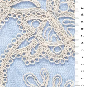Artistic Floral Design Corded Cotton Embroidery Knit Fabric