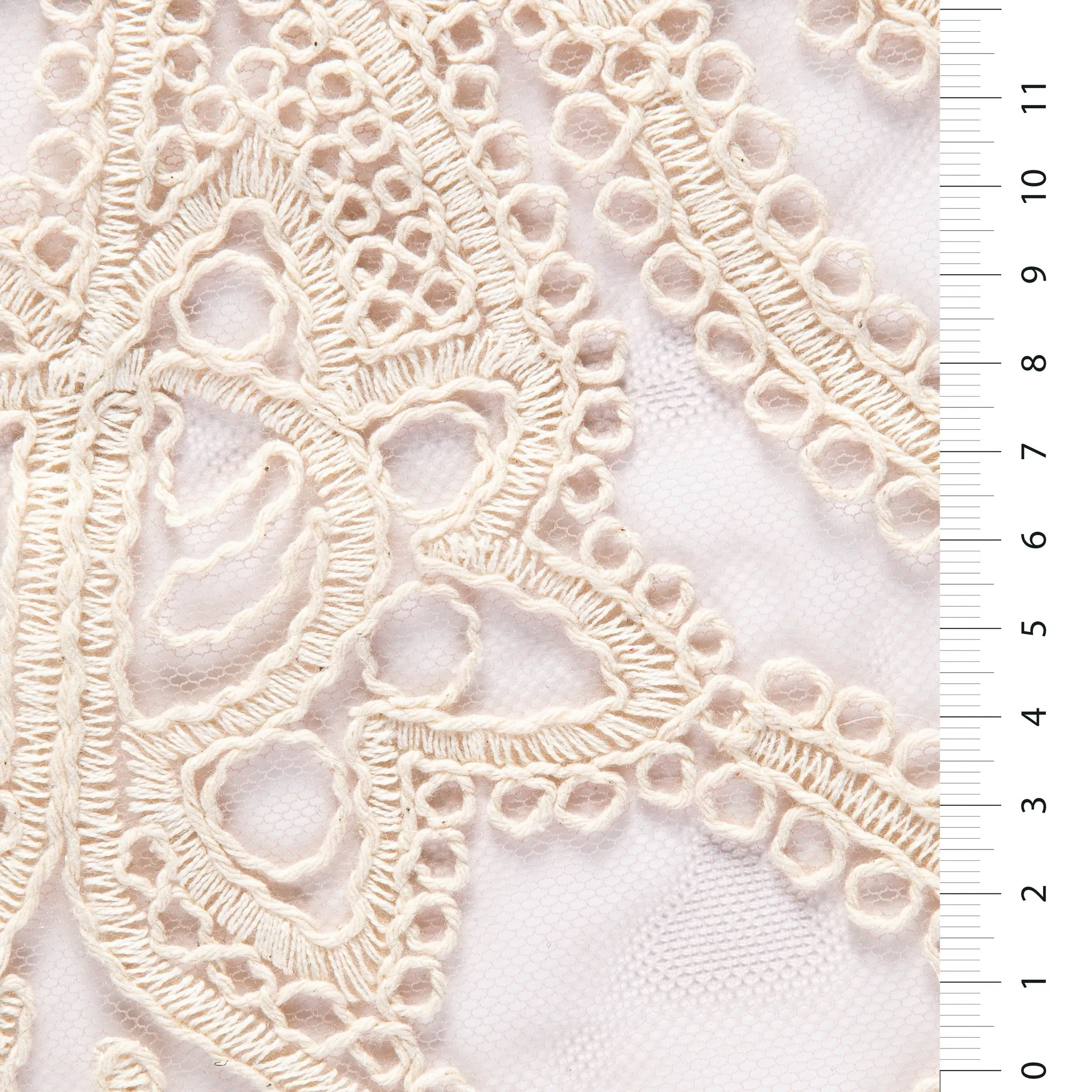 Artistic Floral Design Corded Cotton Embroidery Knit Fabric