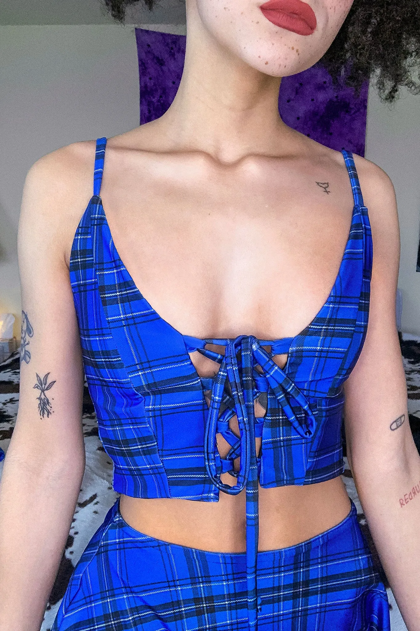 As If Plaid Corset Top