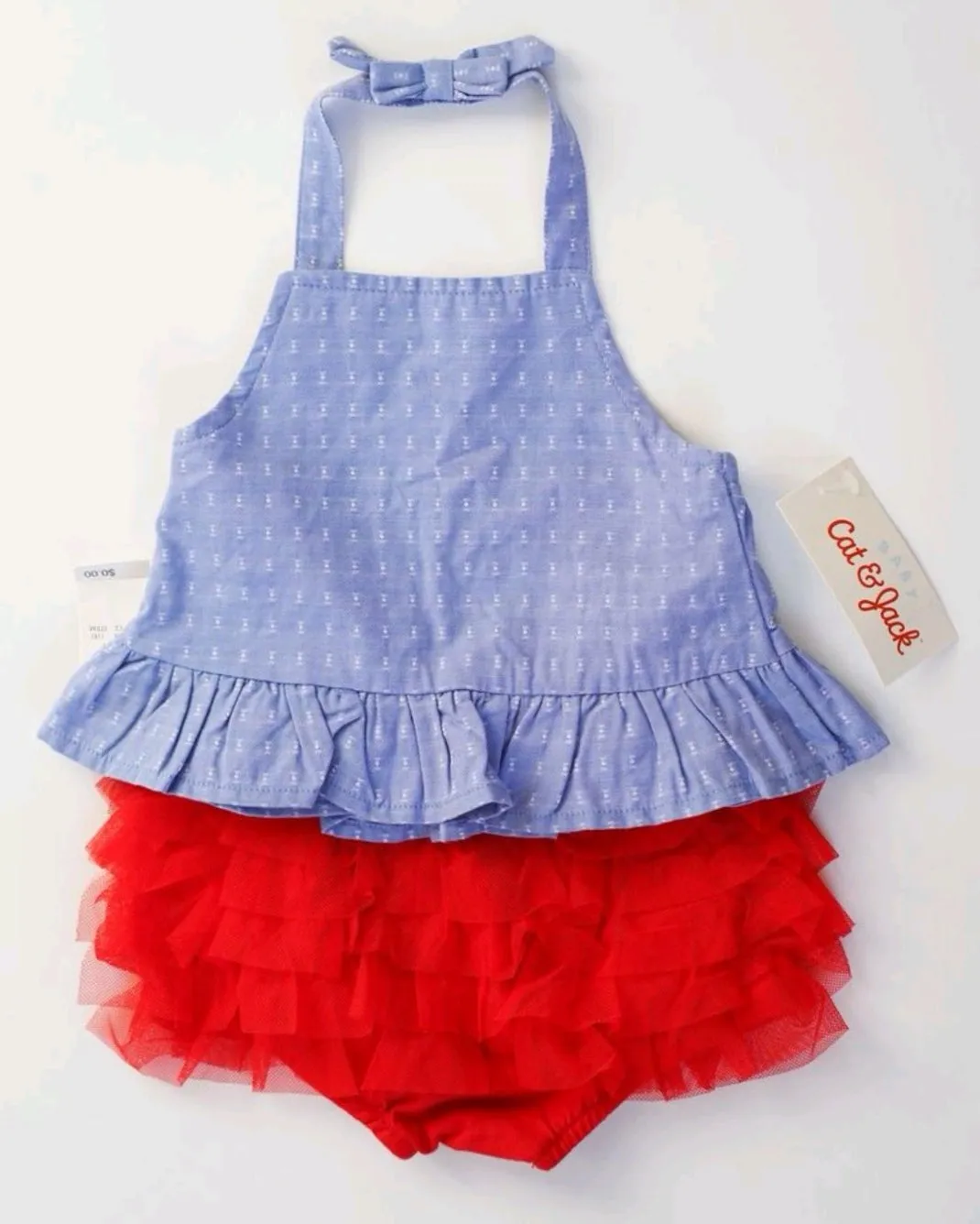 BABY GIRL SIZE 6/9 MONTHS - CAT & JACK, 2 Piece Matching Summer Outfit NWT B15