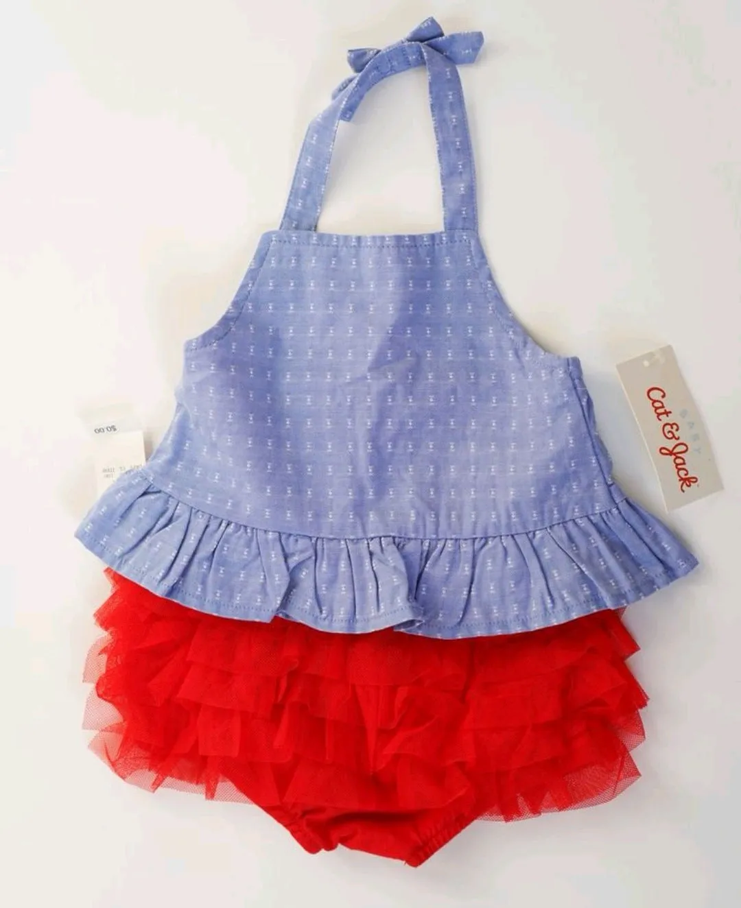 BABY GIRL SIZE 6/9 MONTHS - CAT & JACK, 2 Piece Matching Summer Outfit NWT B15