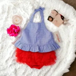 BABY GIRL SIZE 6/9 MONTHS - CAT & JACK, 2 Piece Matching Summer Outfit NWT B15
