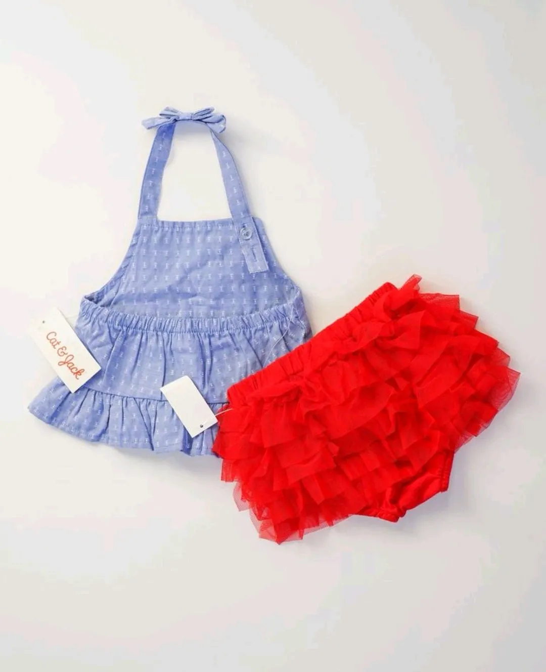 BABY GIRL SIZE 6/9 MONTHS - CAT & JACK, 2 Piece Matching Summer Outfit NWT B15