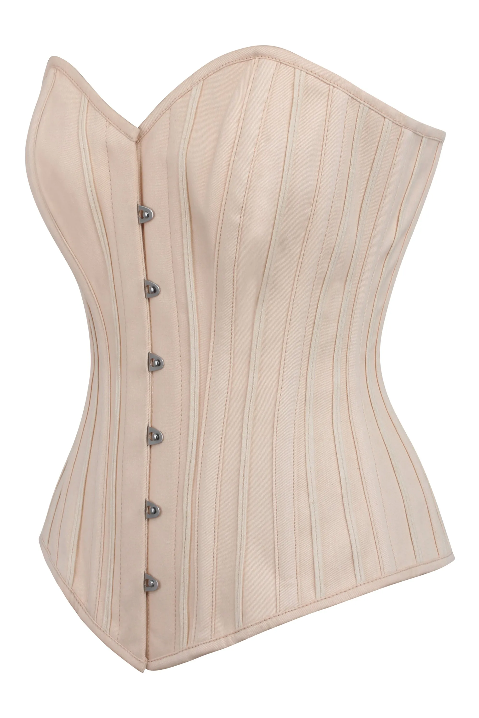 Beige Cotton Overbust Corset