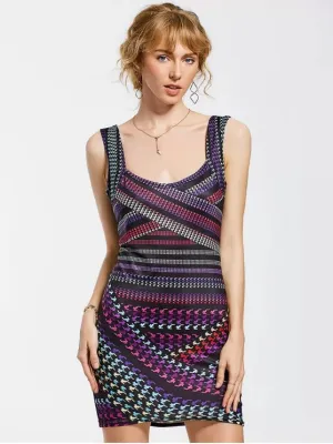 BerryBetty - Gorgeous Printed Mini Bodycon Dress