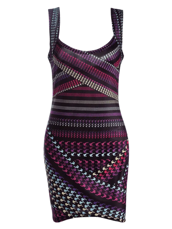BerryBetty - Gorgeous Printed Mini Bodycon Dress