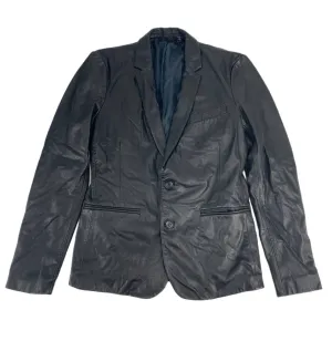 BLK DNM Men's Black Leather Jacket #MBL11903 Medium NWT
