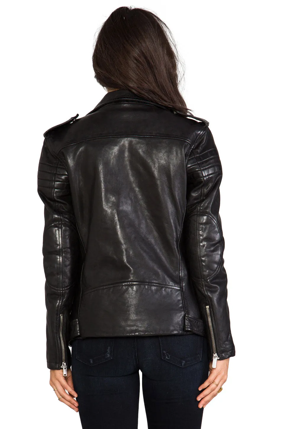 BLK DNM Women's Black Leather Jacket 8 #WKL203 $1193 NWT