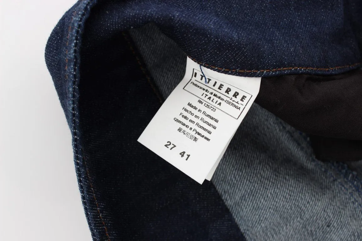 Blue Cotton Stretch Slim Fit Jeans
