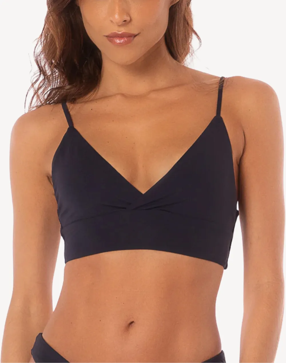 Blue Deep Criss Cross Longline Reversible Bikini Top