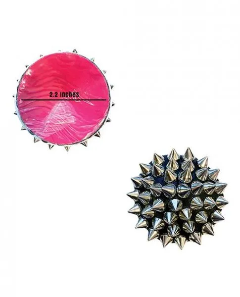 Burlesque Bowser Spike Pleather Pasties - Silver/Black - O/S
