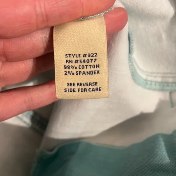 Cabi outfit striped cardigan and seafoam green skinny jegging jeans