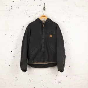 Carhartt Fleece Lined Hooded Work Jacket - Black - L