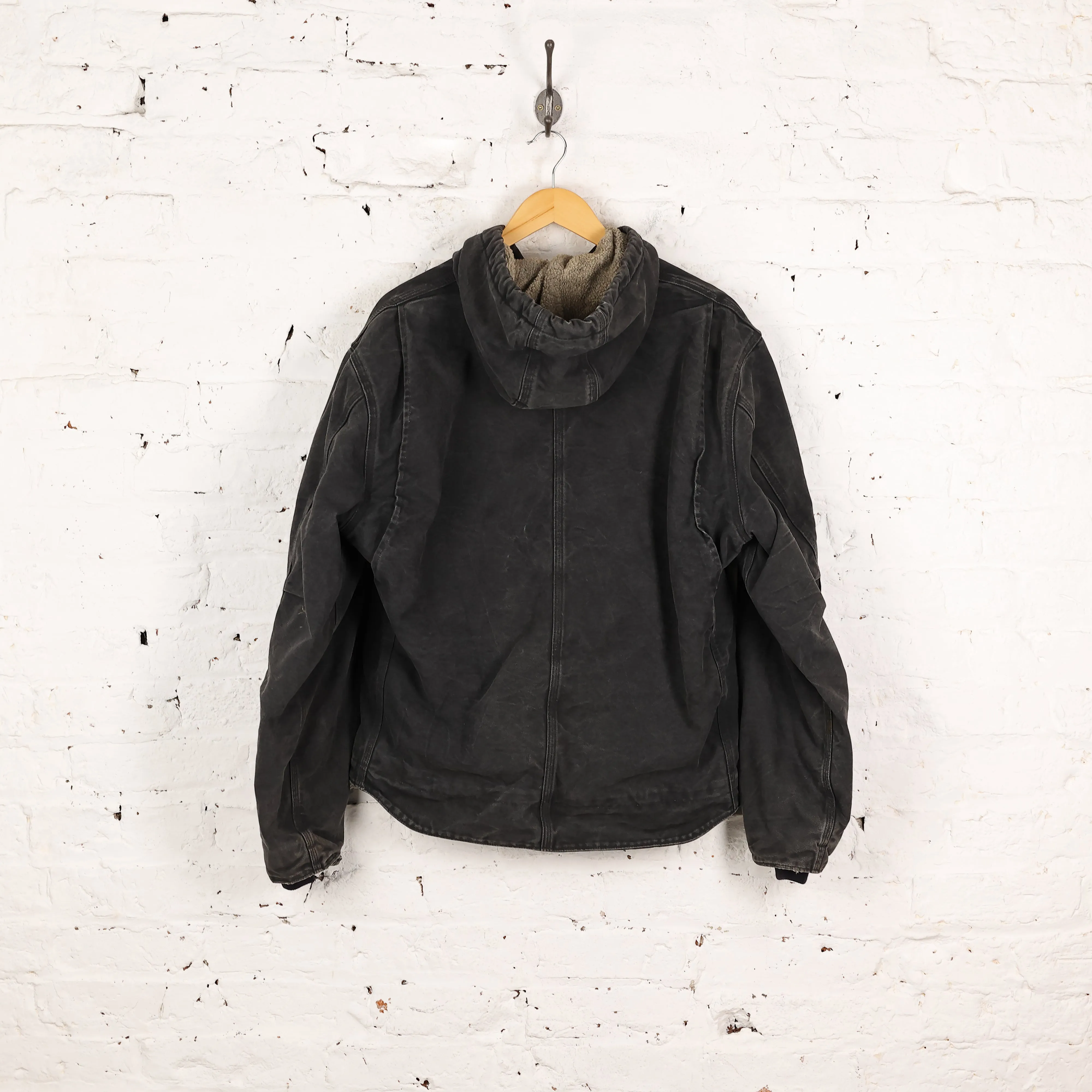 Carhartt Fleece Lined Hooded Work Jacket - Black - L