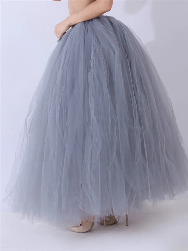 Casual Fashion Multiple Layers One Size Long Tulle Skirts