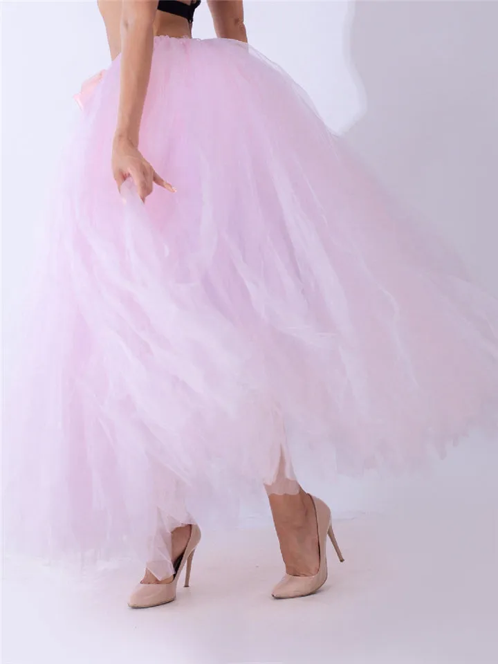 Casual Fashion Multiple Layers One Size Long Tulle Skirts