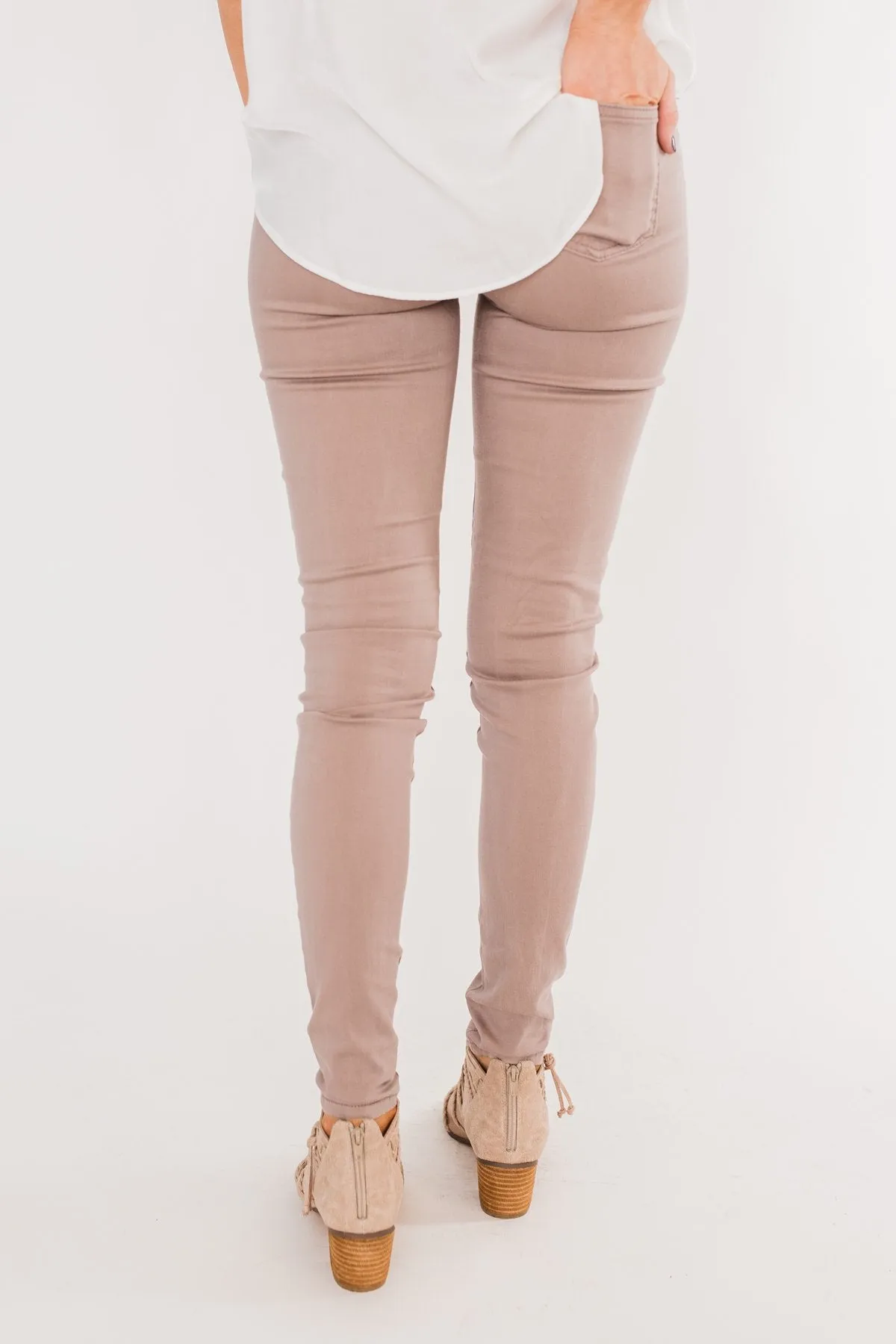Celebrity Pink Skinny Jeans- Taupe
