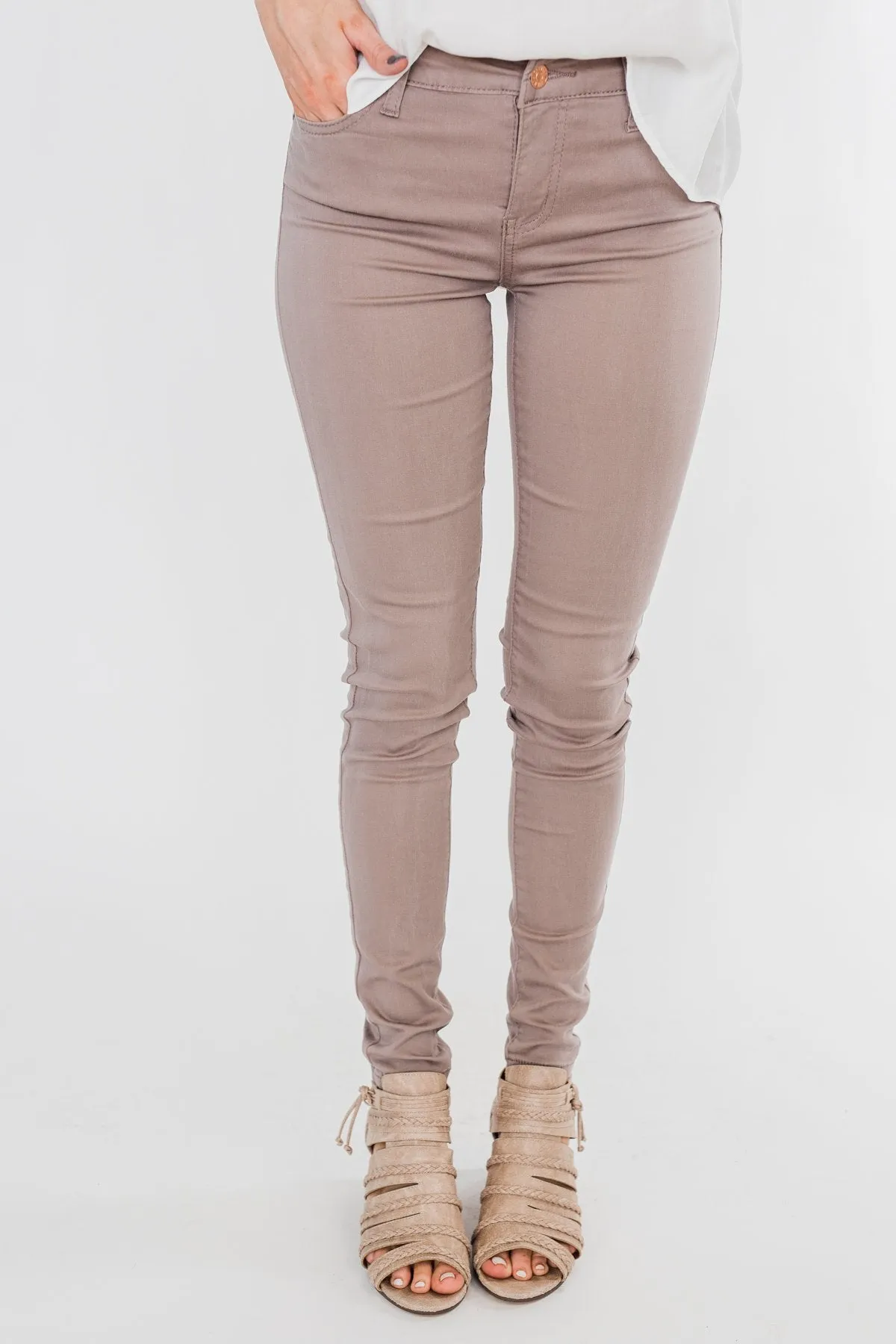 Celebrity Pink Skinny Jeans- Taupe