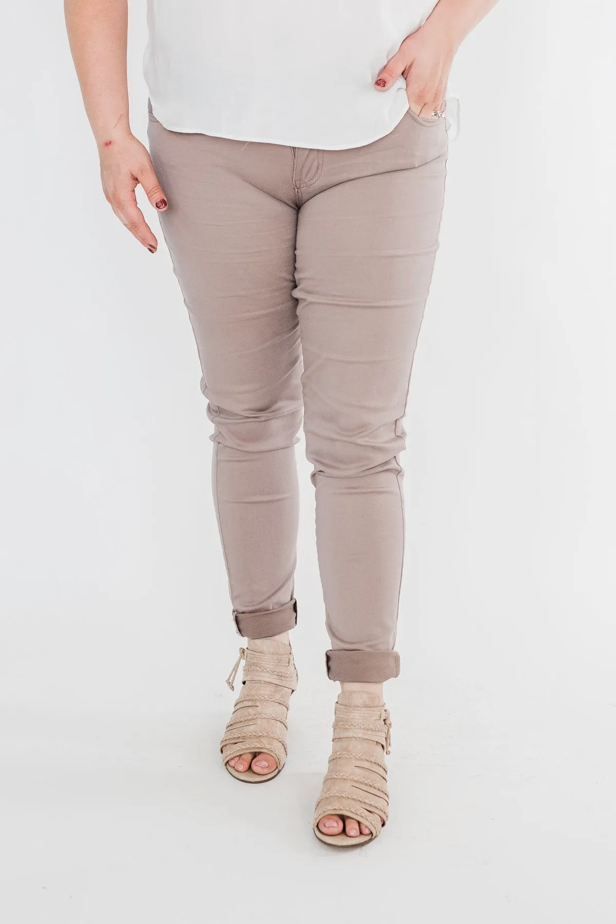 Celebrity Pink Skinny Jeans- Taupe