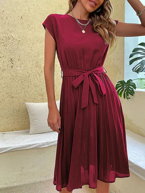 Constance - Short-sleeved summer dress with pleats