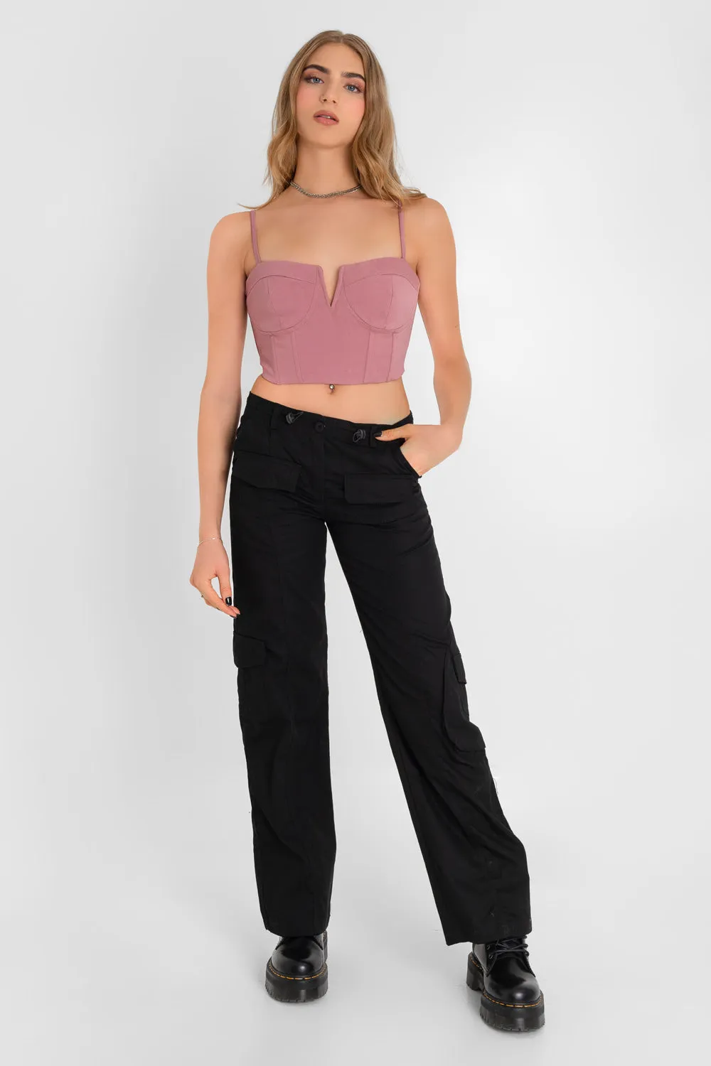 Corset de escote con copas cut out v