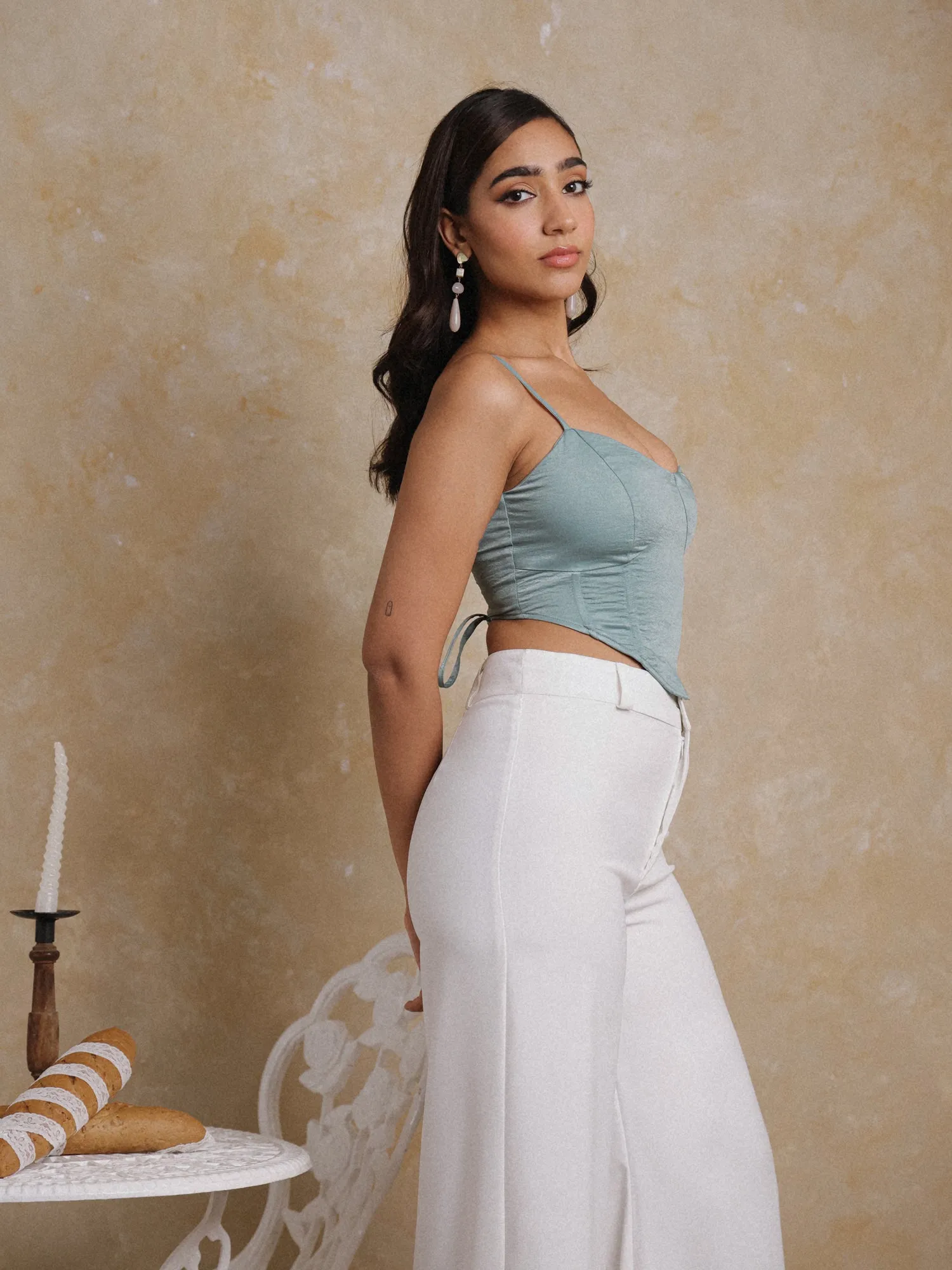 Corset Detail Back Tieup Top