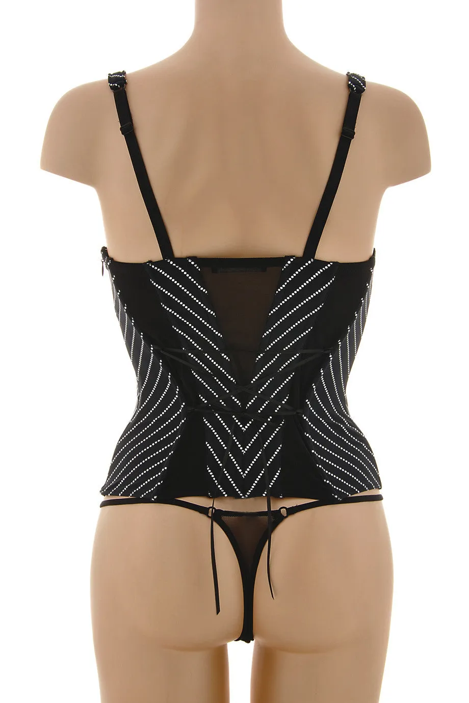 COTTON CLUB FLORAL Embroidered Black Corset