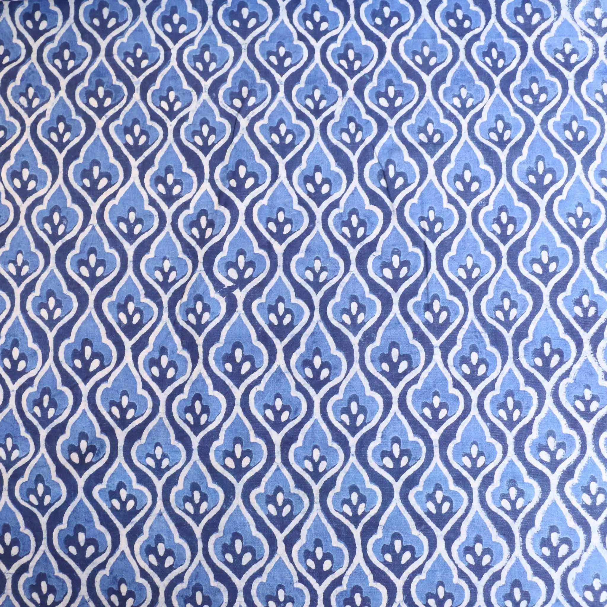 Cotton Voile - Indigo Hand block print