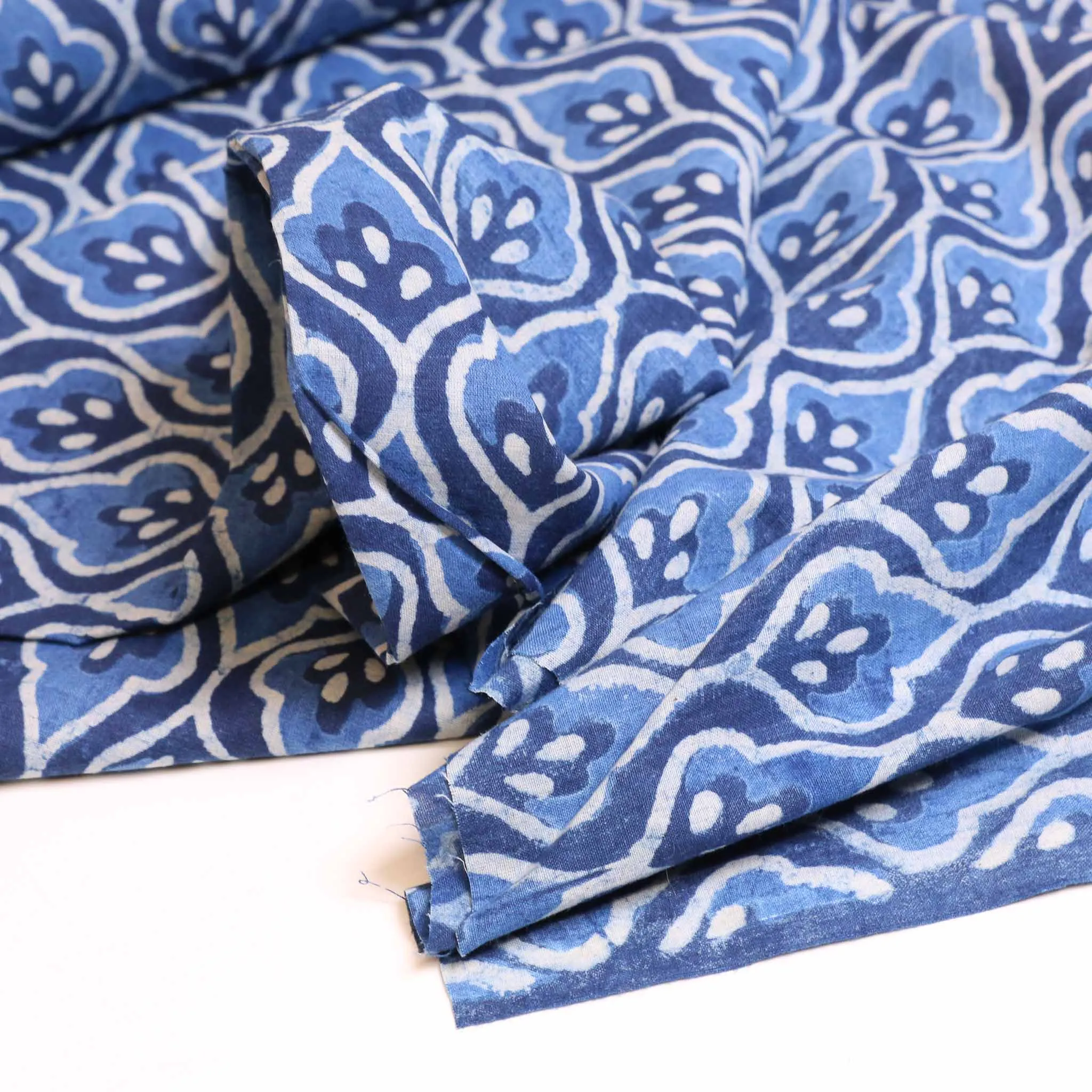 Cotton Voile - Indigo Hand block print