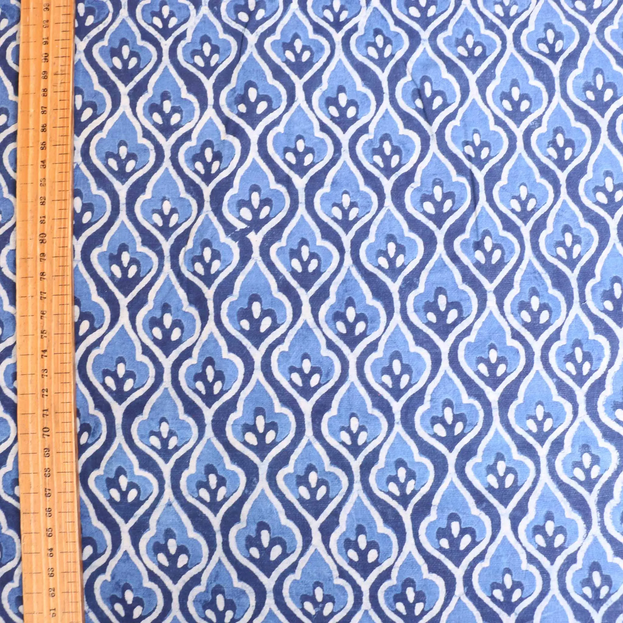 Cotton Voile - Indigo Hand block print