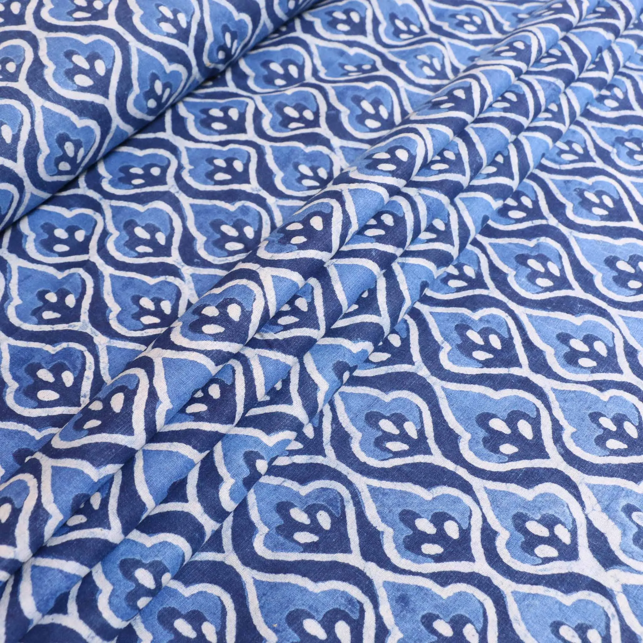 Cotton Voile - Indigo Hand block print