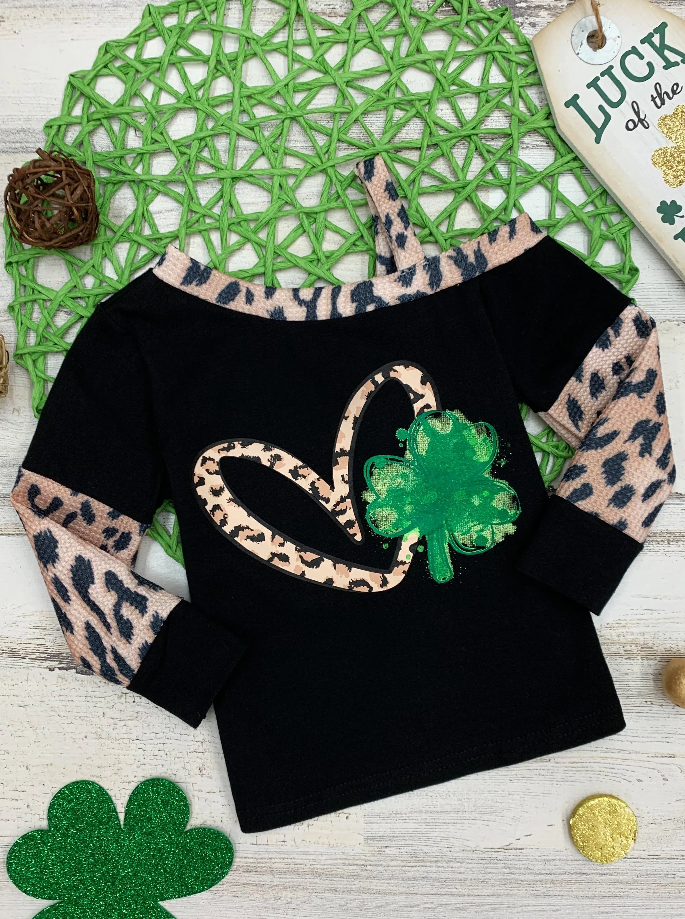Cup Of Luck One Shoulder Long Sleeved Top