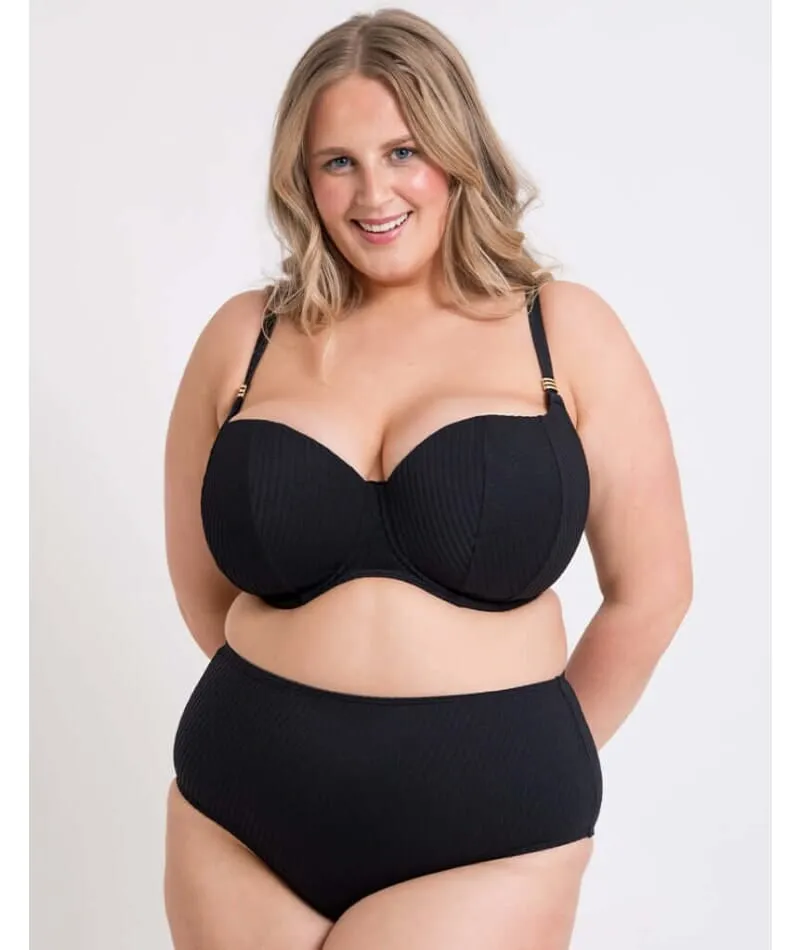 Curvy Kate Jet Set Balcony Bikini Top - Black