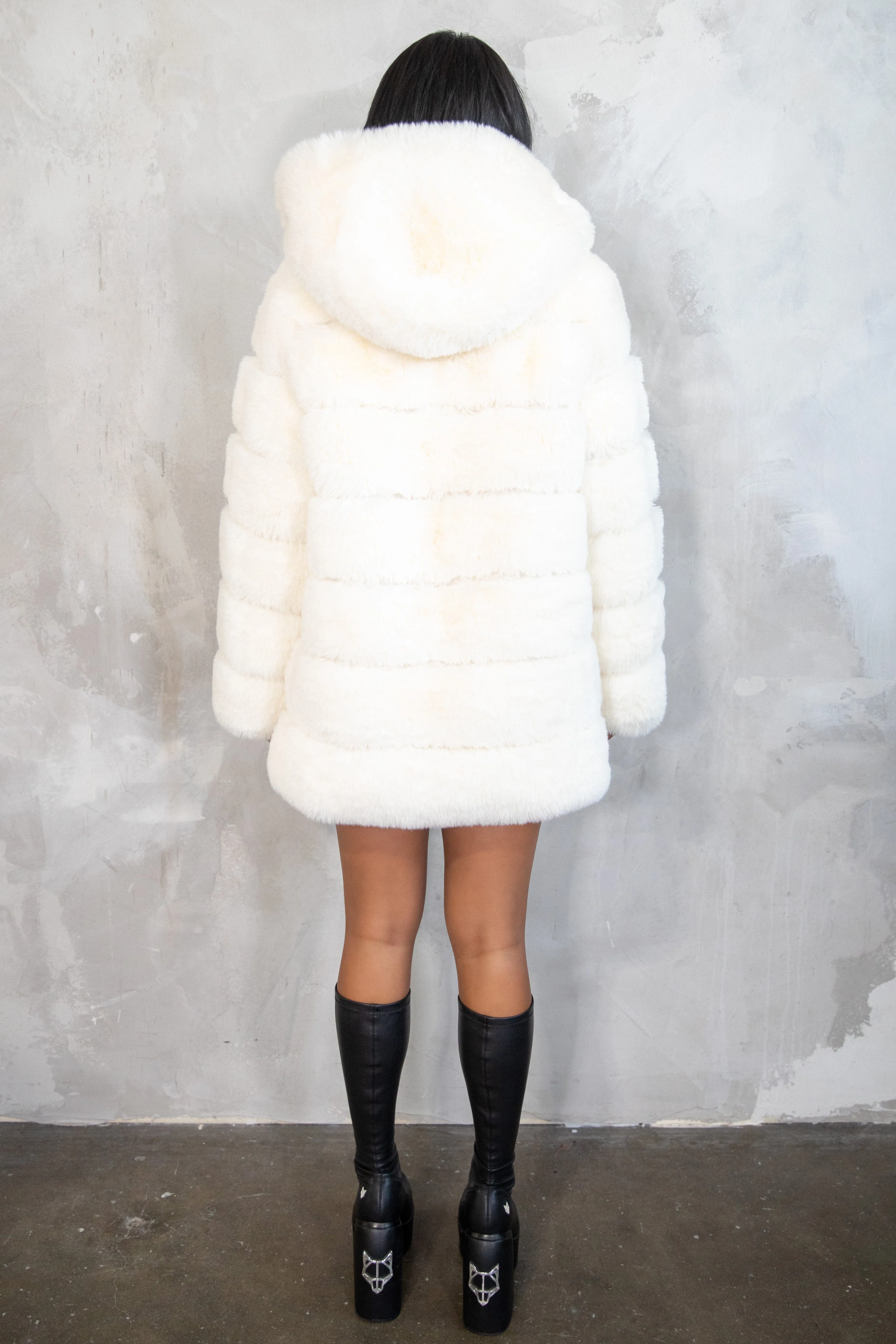 DISIAC Cream Fur Coat