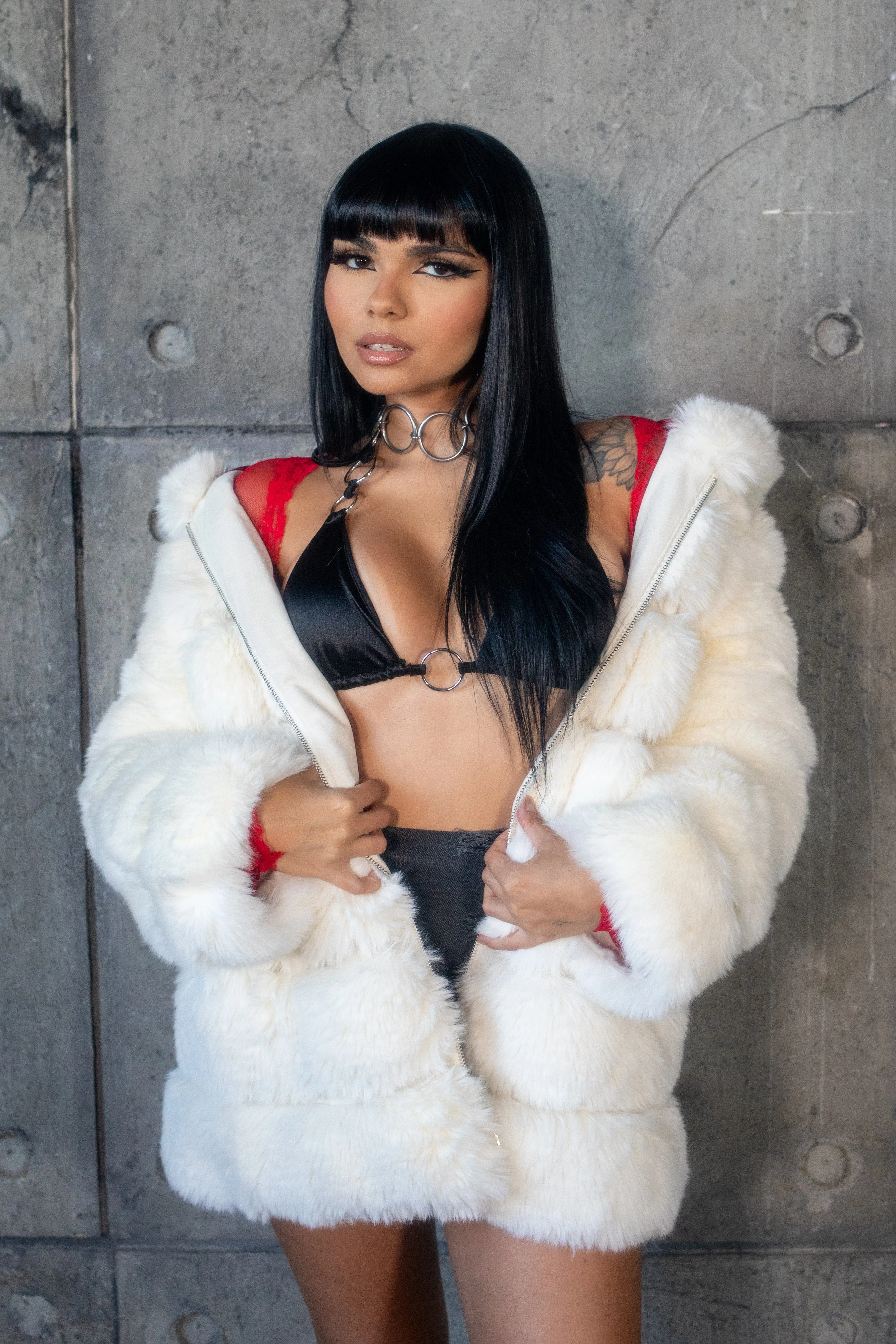 DISIAC Cream Fur Coat