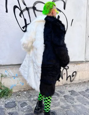 DOOF DADDY FAUX FUR JACKET - BLACK & WHITE • READY TO SHIP •