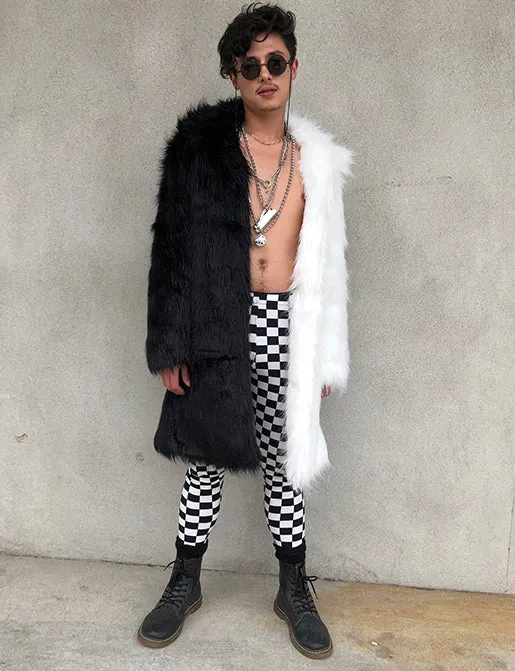 DOOF DADDY FAUX FUR JACKET - BLACK & WHITE • READY TO SHIP •