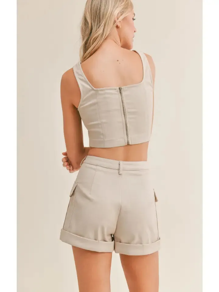 El Paseo Corset Top: Sand