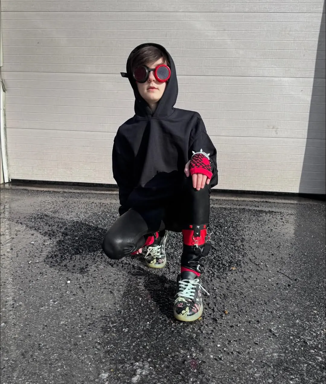 Extra Skinny Kids Black Pleather Pants with straps ,unisex tween kids boys girls