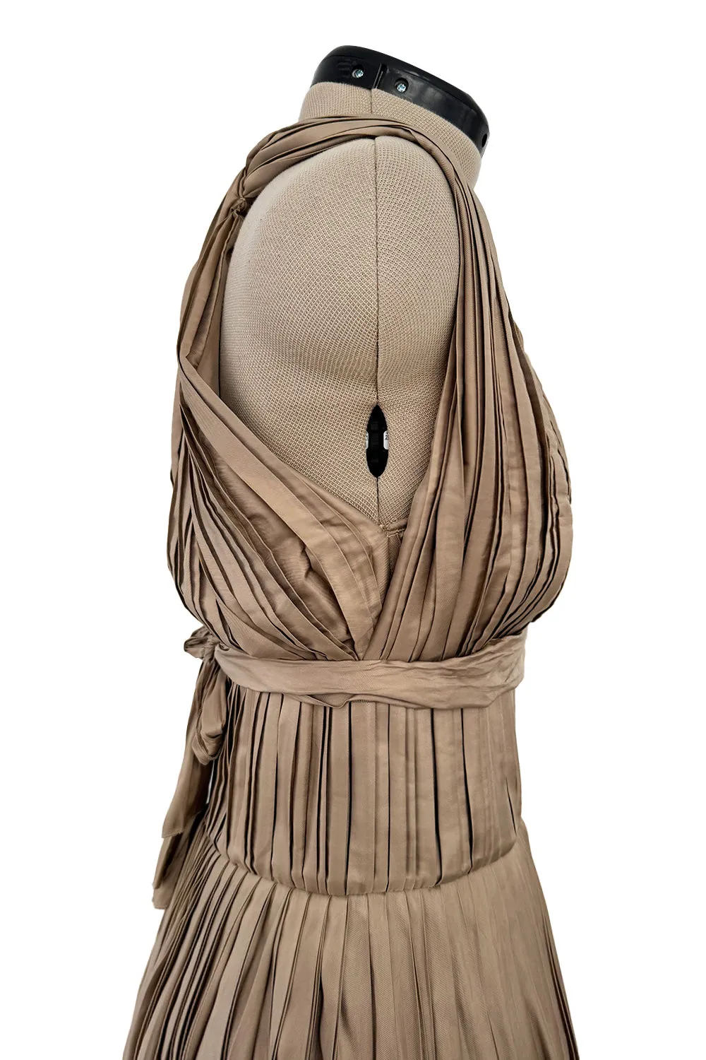Fall 2009 Bottega Veneta by Tomas Maier Ad Campaign & Runway Muted Copper Silk Pleated Dress